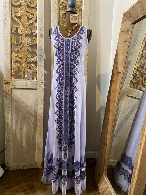 Bitola mesh dress with slip- Piero
