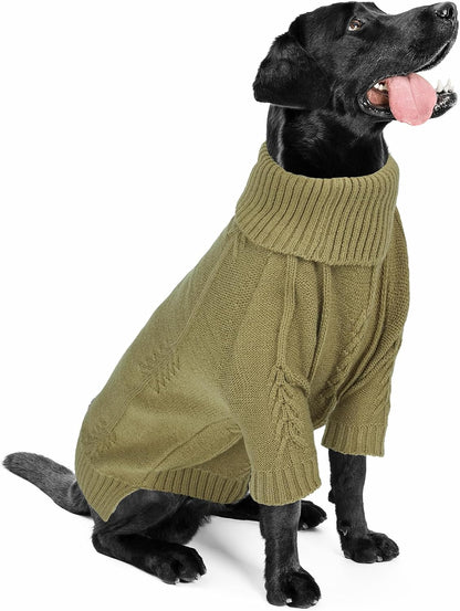 Cozy knitted winter sweater for small to large pets (Grass Green)