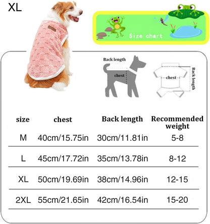 Generic - Plush dog winter coat—warm, cozy vest for medium to large dogs and cats in cold weather (Pink).