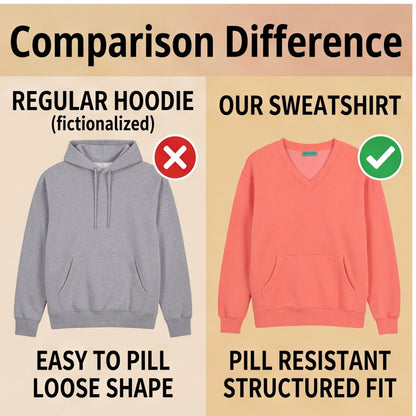 Cozy V-Neck Fleece Sweatshirt – Soft, Relaxed & Everyday Comfortable