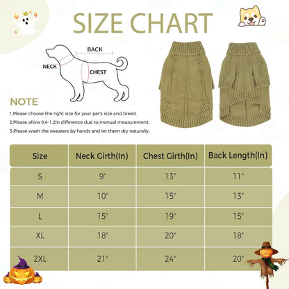 Cozy knitted winter sweater for small to large pets (Grass Green)