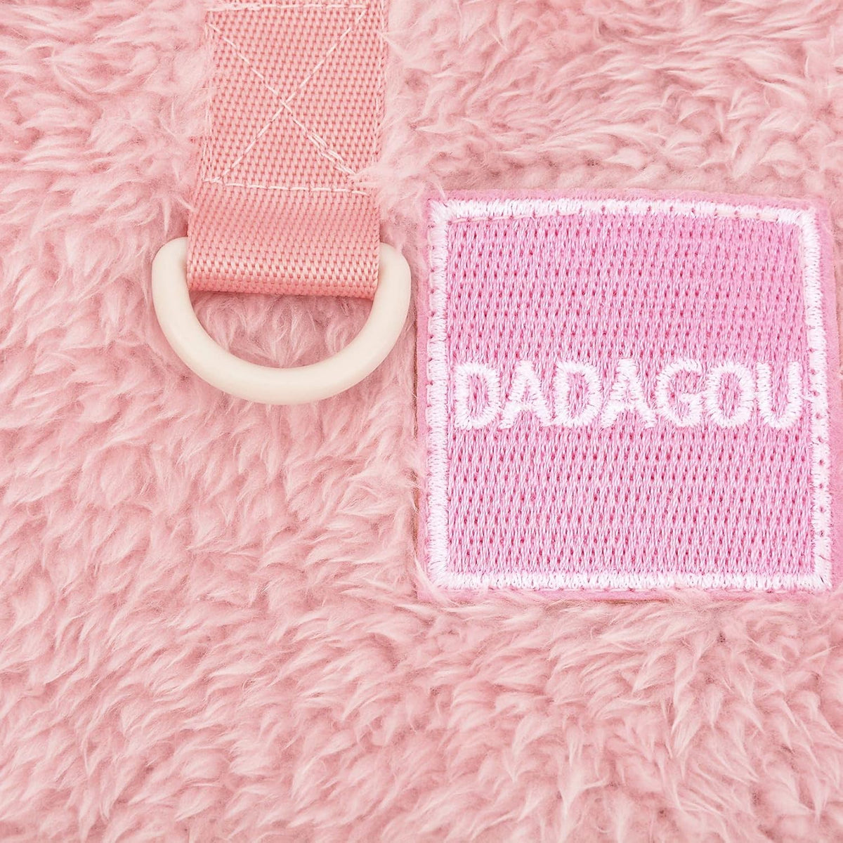 Cozy fleece dog sweater with D-ring - warm winter wear for small breeds & cats (Pink)