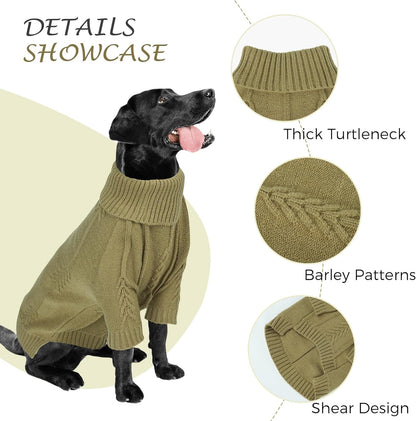 Cozy knitted winter sweater for small to large pets (Grass Green)