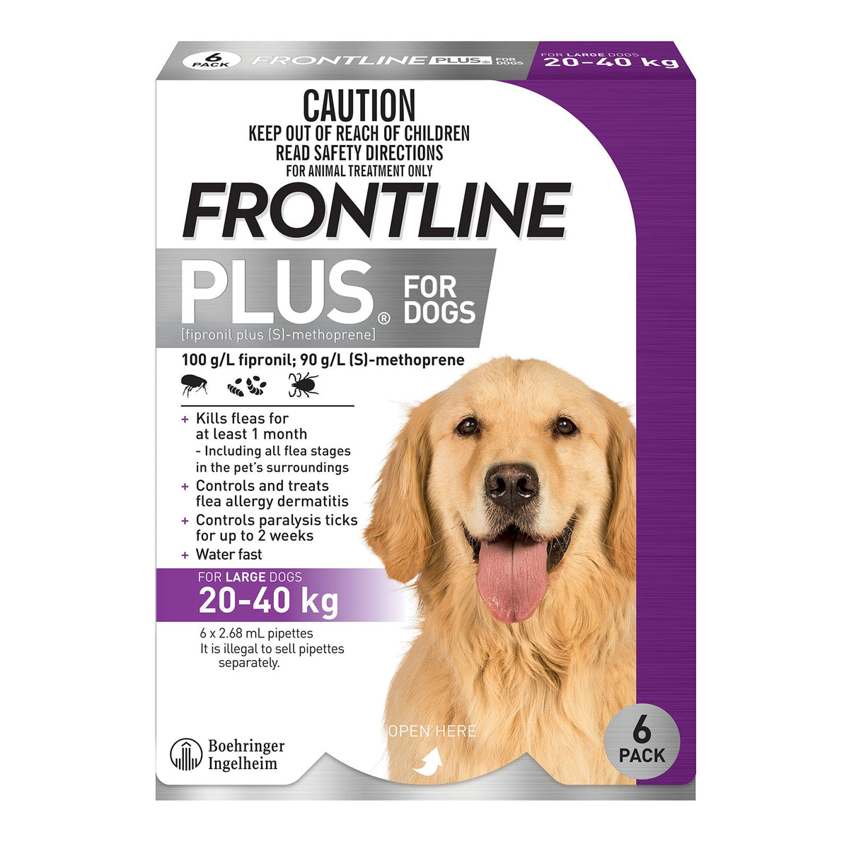 Frontline - Plus For Large Dogs 20 To 40 Kg (Purple)