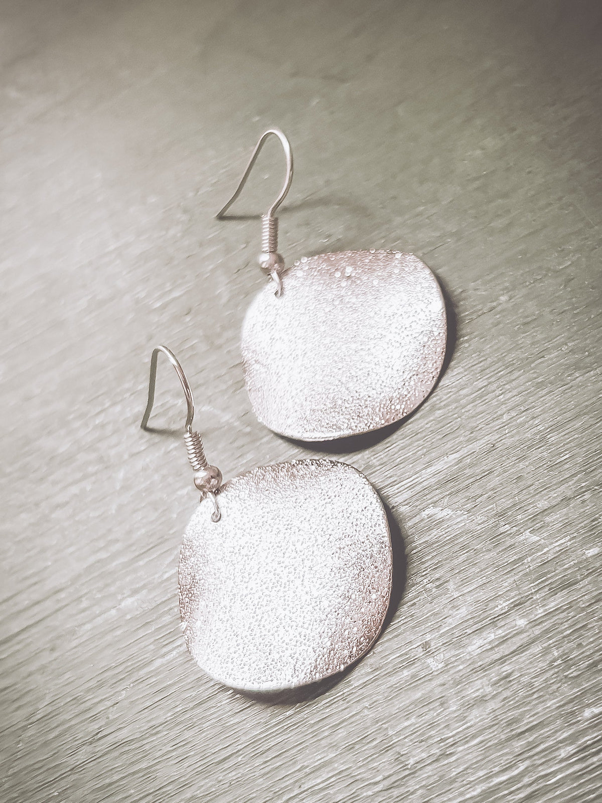 Beautiful Hammered Silver Drop Earrings