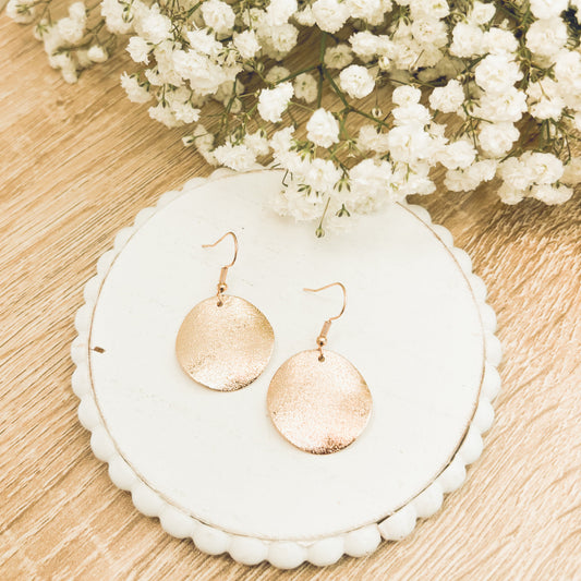 Beautiful Hammered Gold Drop Earrings