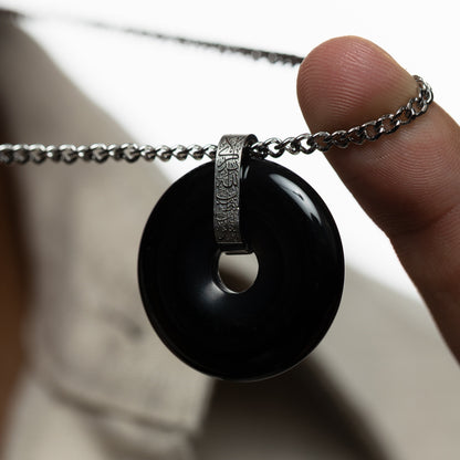 “Surely in the remembrance of Allah, hearts find comfort” Stone Necklace