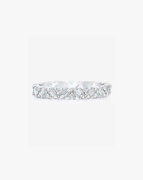 Baguette Cluster Eternity Band