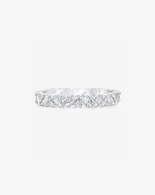 Baguette Cluster Eternity Band