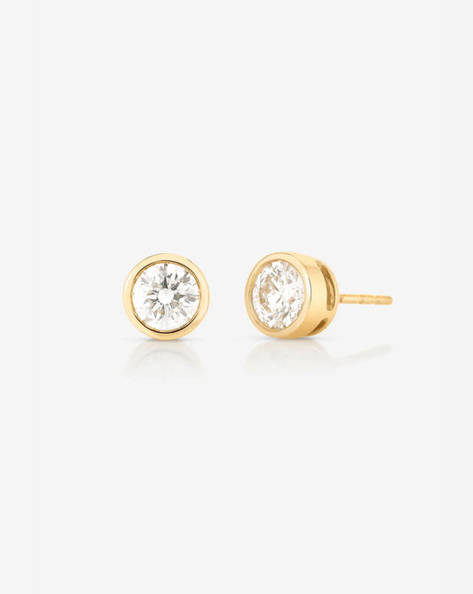 Bezel-Set Classic Diamond Studs