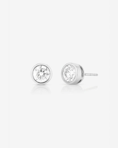Bezel-Set Classic Diamond Studs