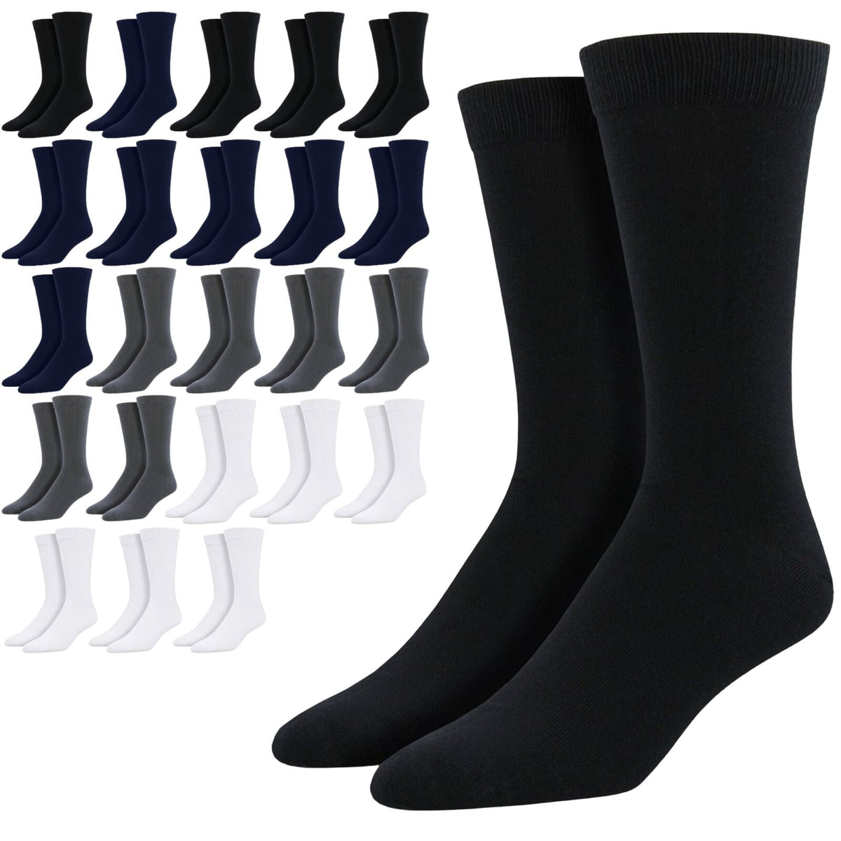 24 Pairs Bamboo Derived Loose Top Socks Diabetic Comfort Circulation Assorted
