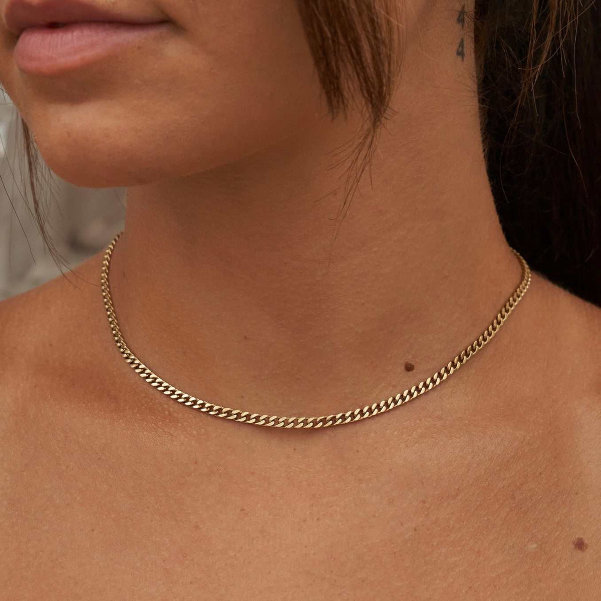3MM Micro Cuban in Yellow Gold