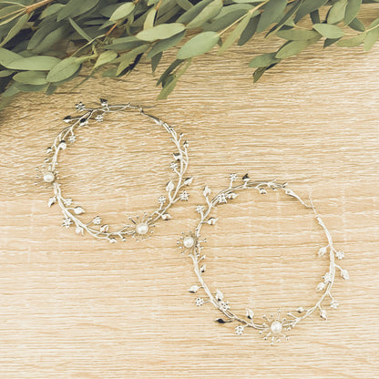 Beautiful Large Floral Hoop Earrings