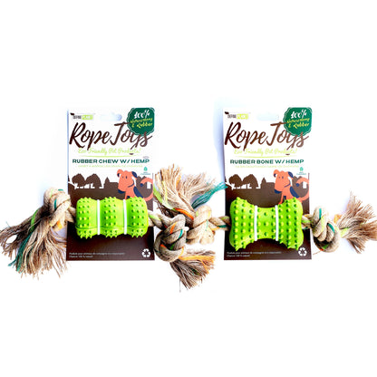 Hemp Rope with Rubber Chew Section Toys