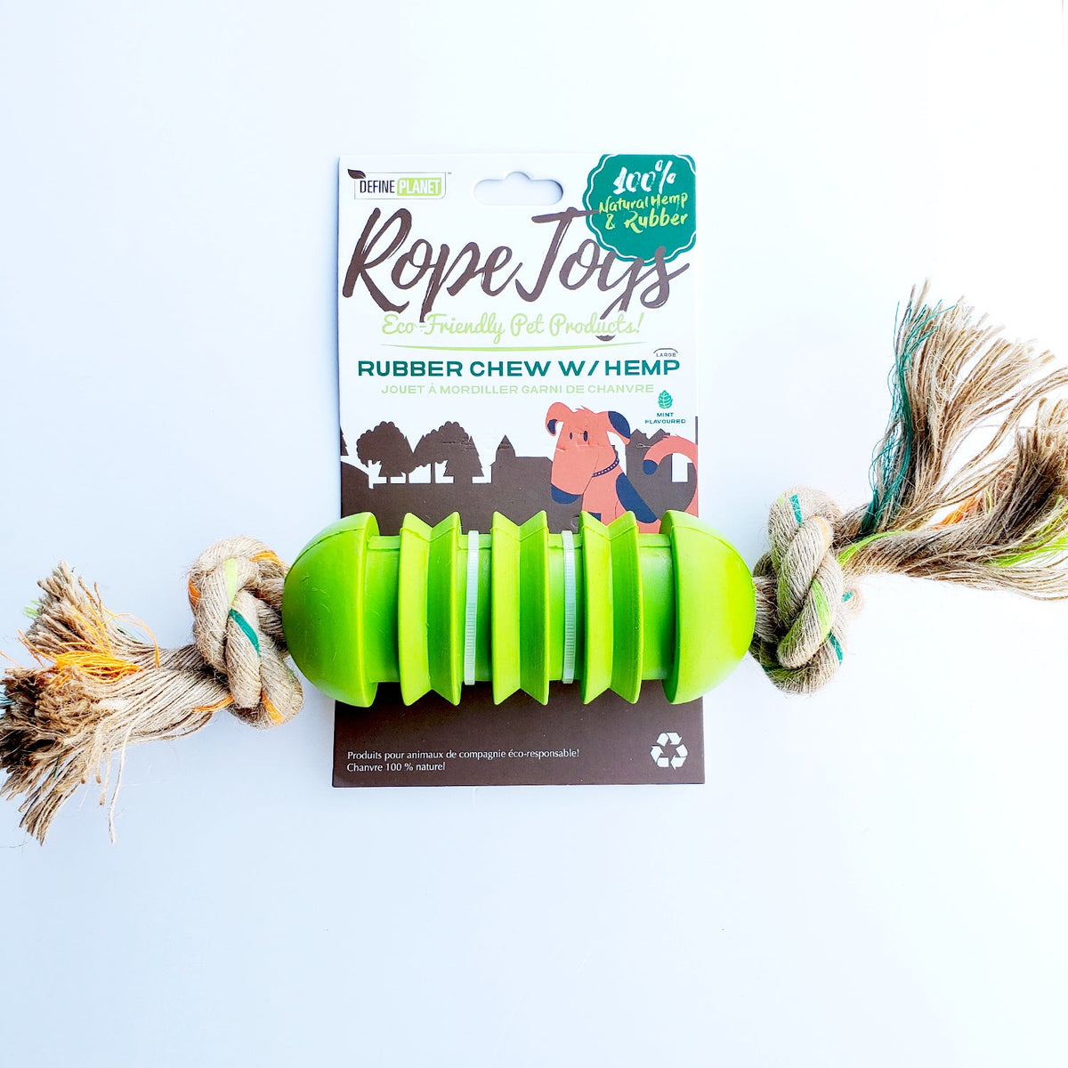 Hemp Rope with Rubber Chew Section Toys