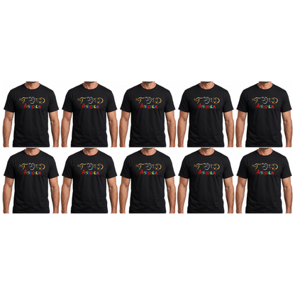 10x Adult Kangaroo/Koala/Wombat Australian Animals T-Shirt Bulk Pack - Black (100% Cotton Souvenir Gift Tee Top)