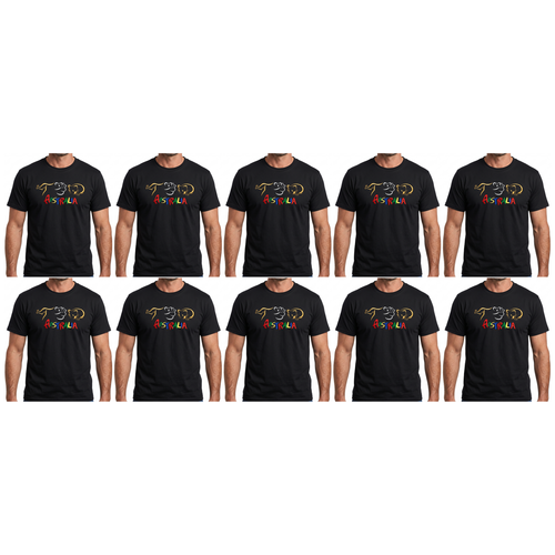 10x Adult Kangaroo/Koala/Wombat Australian Animals T-Shirt Bulk Pack - Black (100% Cotton Souvenir Gift Tee Top)