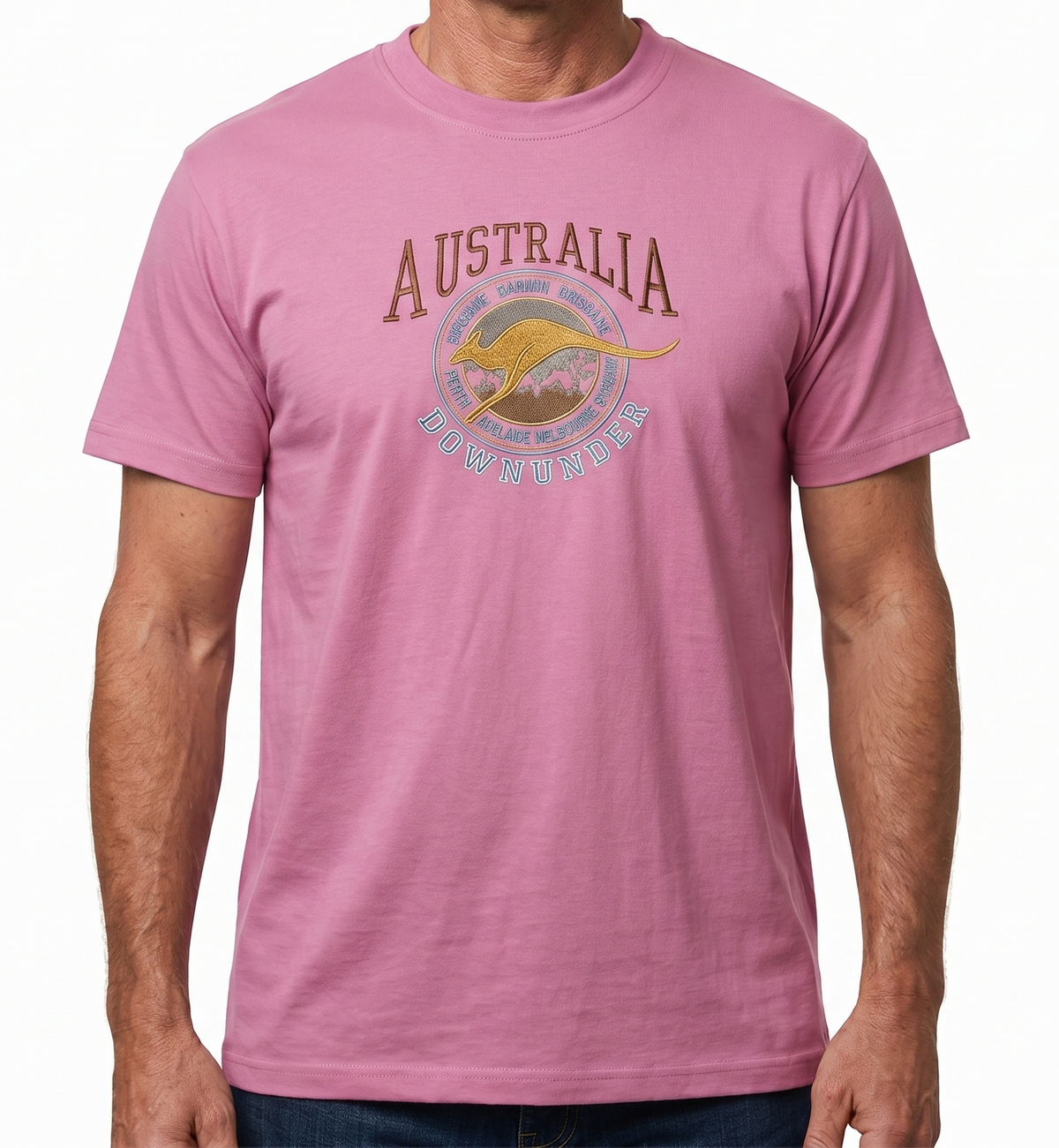 10X Adult Kangaroo Down Under Australia T Shirt Bulk Pack Pink 100 Cotton Souvenir Gift Tee Top