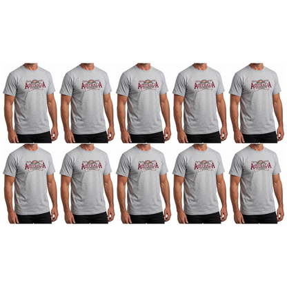 10X Adult Australian Wilderness Souvenir T Shirt Bulk Pack Grey 100 Cotton Tee Top