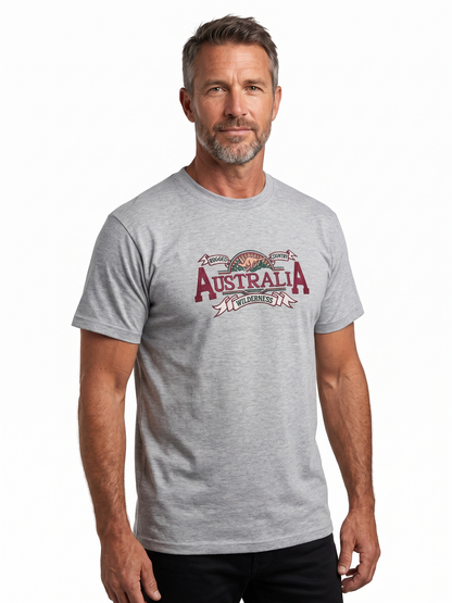10X Adult Australian Wilderness Souvenir T Shirt Bulk Pack Grey 100 Cotton Tee Top