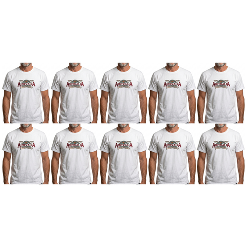 10X Adult Australian Wilderness Souvenir T Shirt Bulk Pack White 100 Cotton Tee Top
