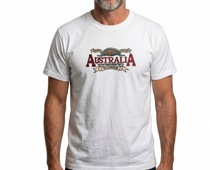 10X Adult Australian Wilderness Souvenir T Shirt Bulk Pack White 100 Cotton Tee Top