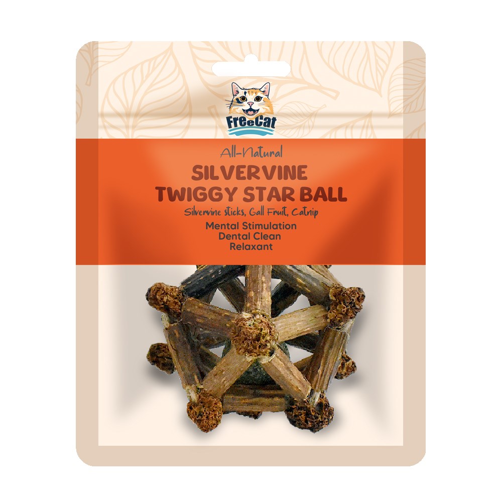Freecat - All Nature Silvervine Twiggy Star Ball -1pc