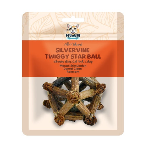 Freecat - All Nature Silvervine Twiggy Star Ball -1pc