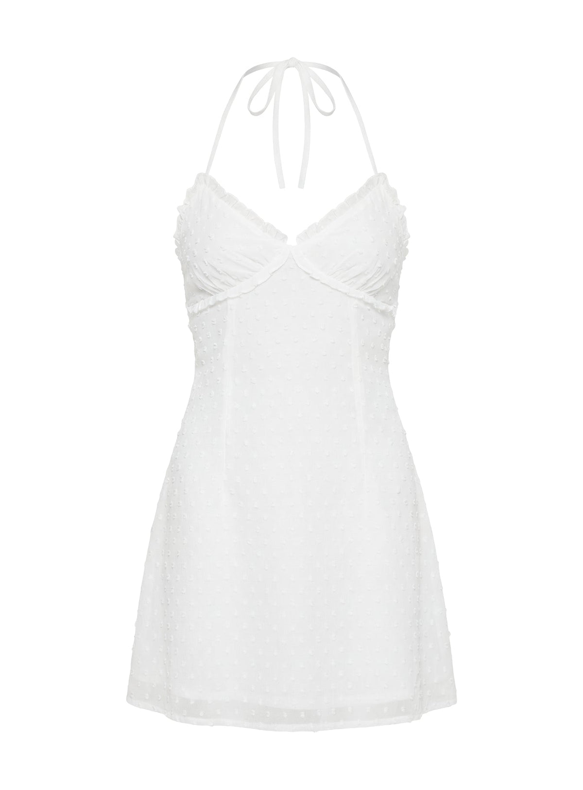 Angel Antics Halter Mini Dress White