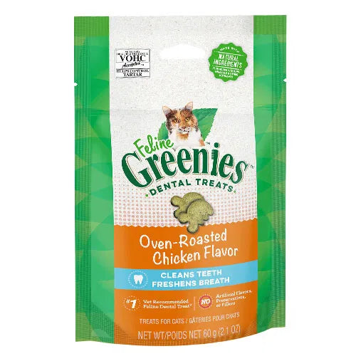 Greenies - Feline Roasted Chicken Flavour Dental Treats For Cats 60 gm