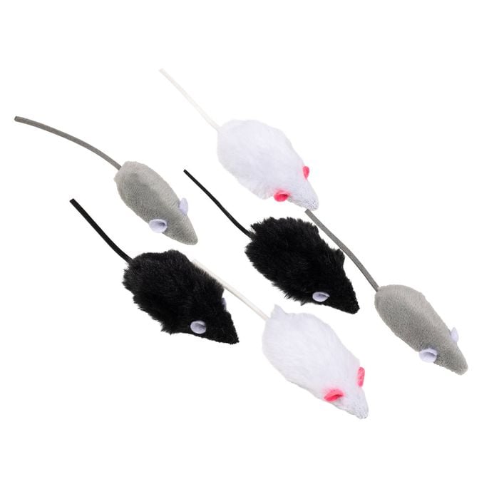 Happy Tails - Rattling Mice Cat Toys - 6 Pack