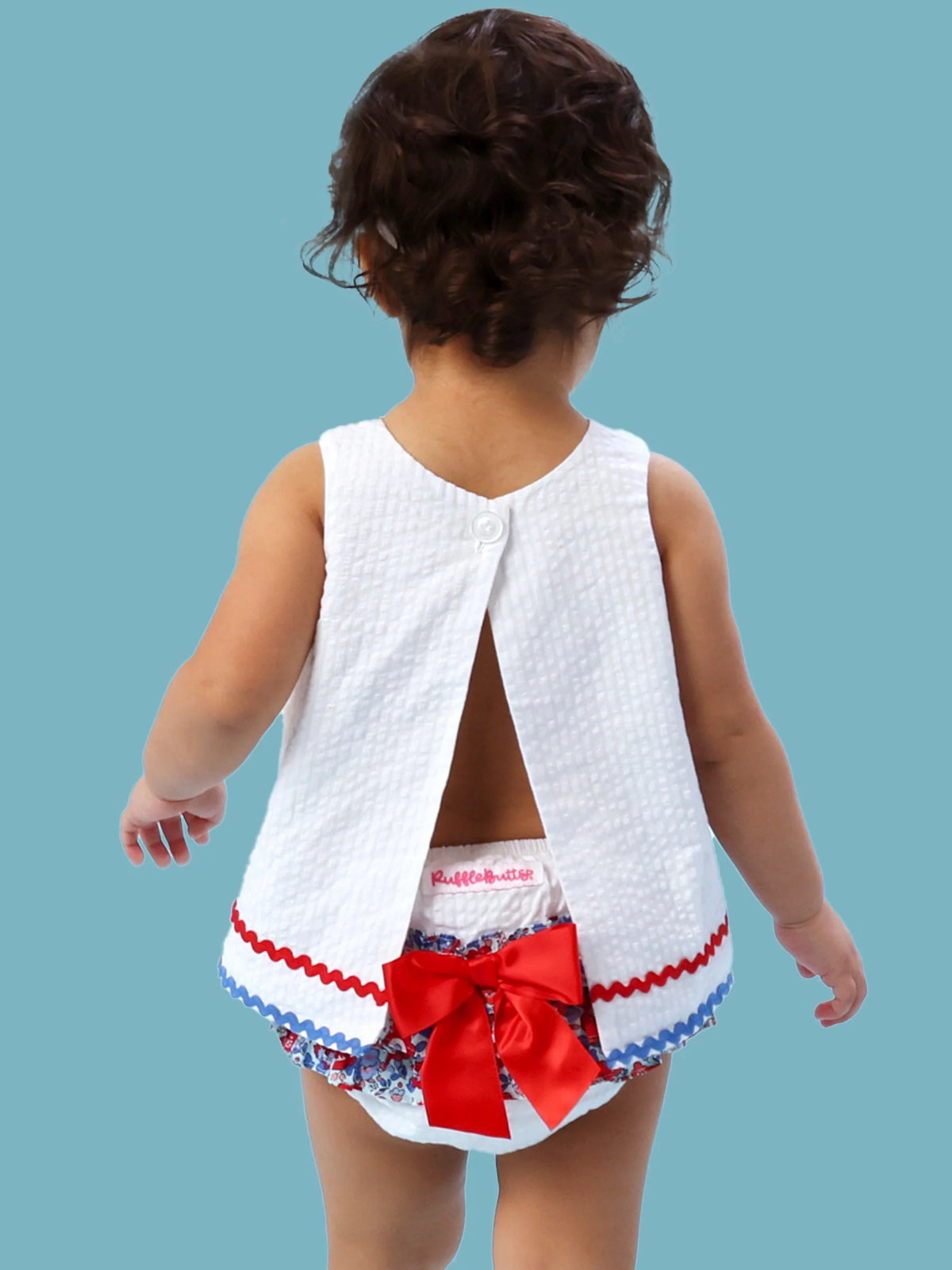 Baby Girls USA Freedom Floral Swing Top and Bloomer Set