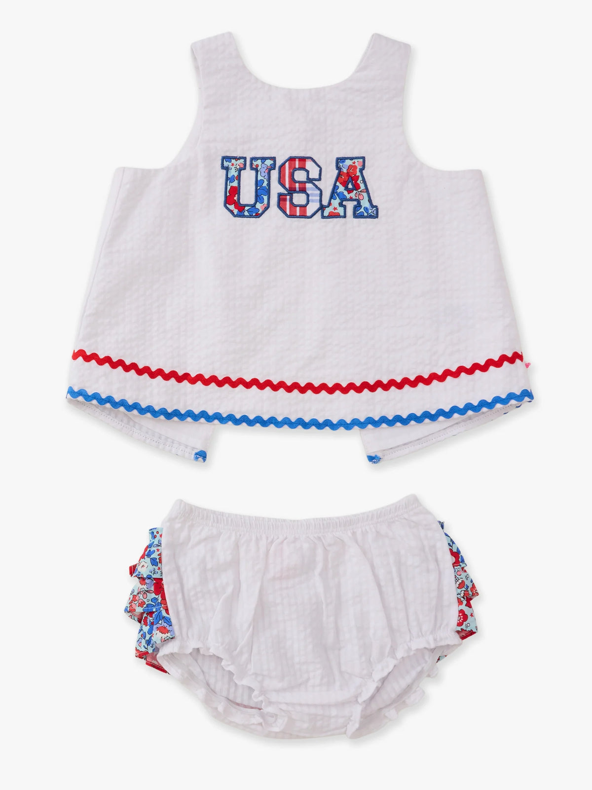 Baby Girls USA Freedom Floral Swing Top and Bloomer Set