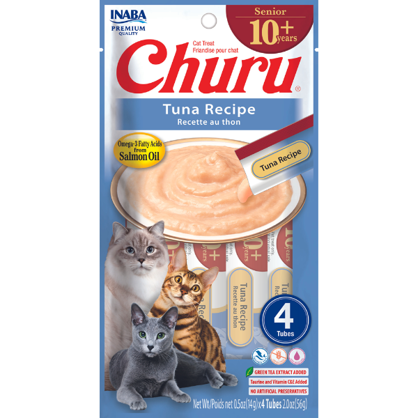 INABA - Churu for Senior Cat 10+ Tuna Recipe 56g (14g X 4 Tubes)