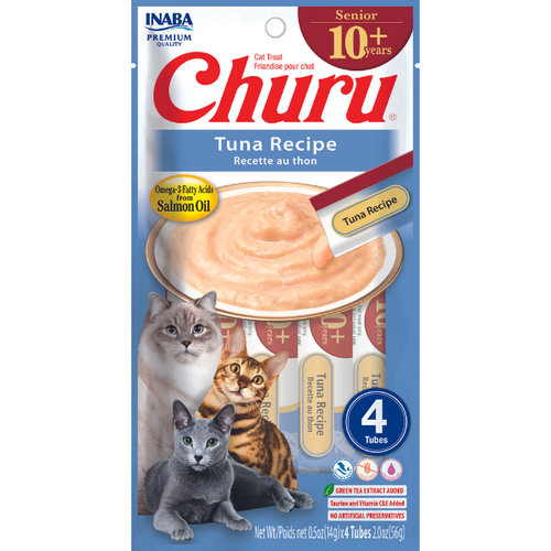 INABA - Churu for Senior Cat 10+ Tuna Recipe 56g (14g X 4 Tubes)