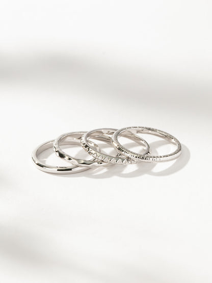 Textured Ring Stack (Set of 4)