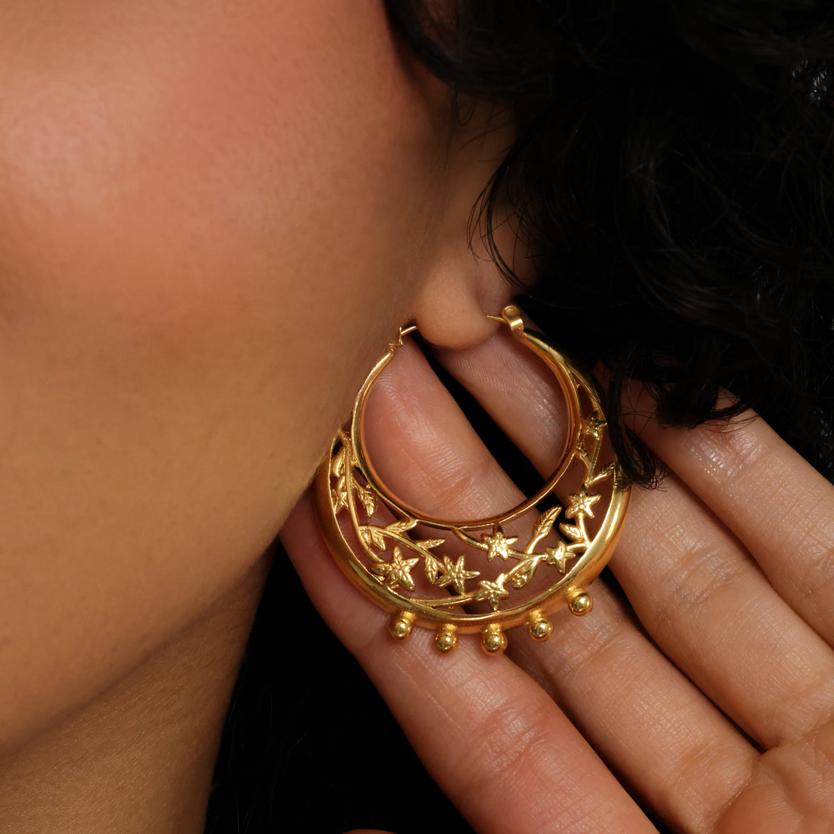 Jasmine Crescent Hoop Earrings | VELA x Nominal