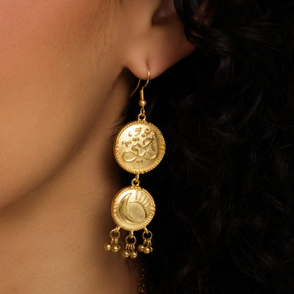"My Sister" Sun & Moon Coin Earrings