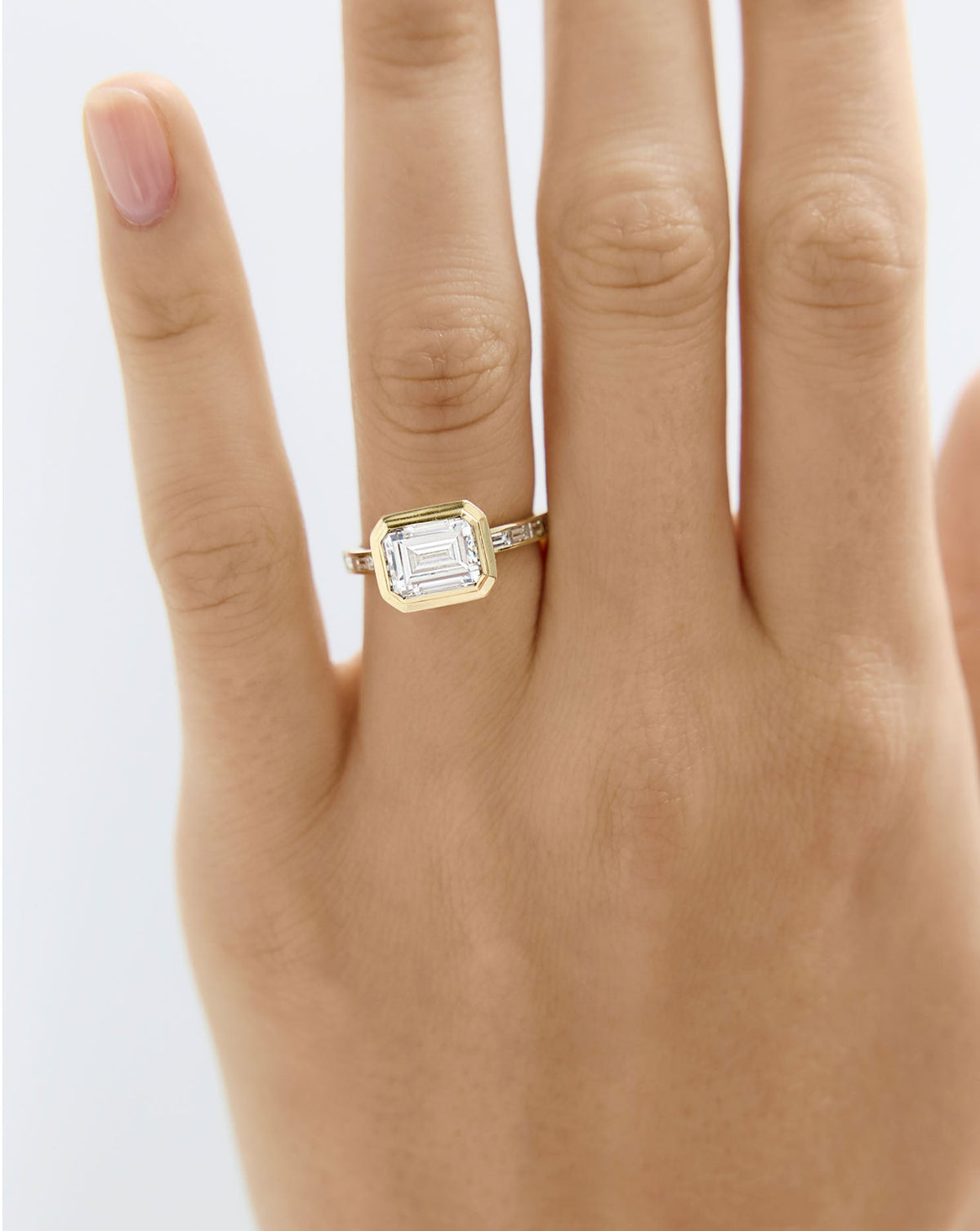 3.03 Emerald Lab Diamond Channel Set
