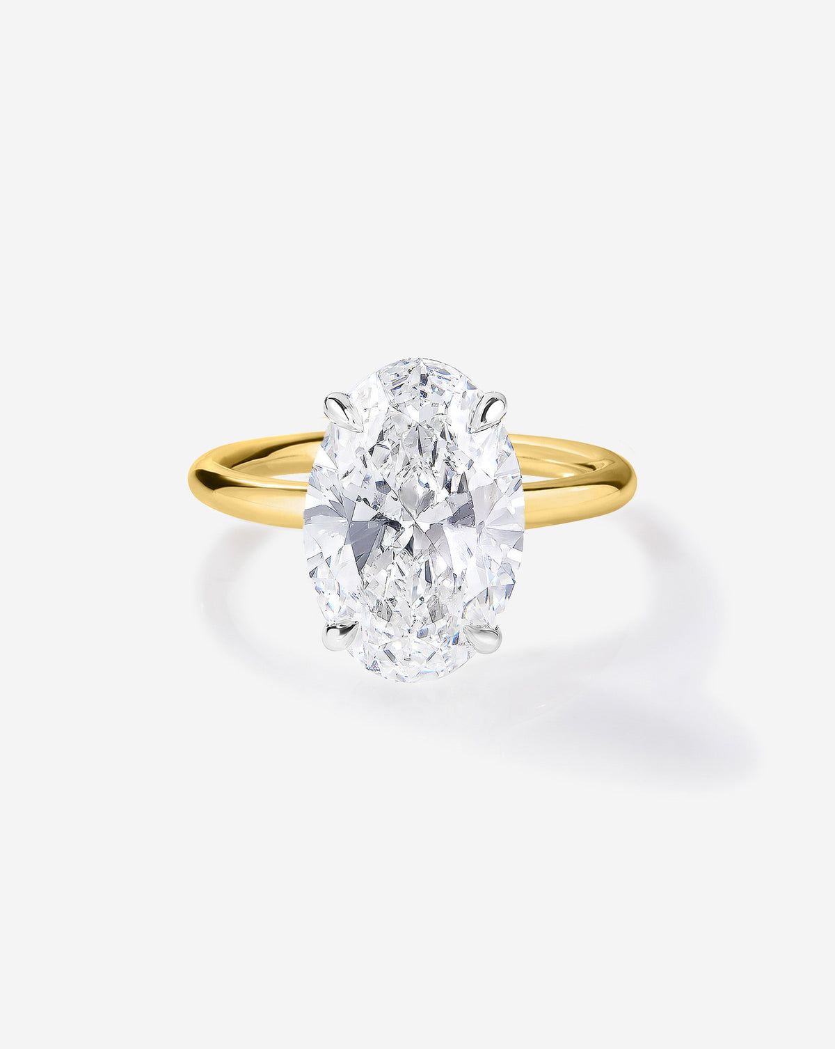 3.52 Oval Lab Diamond in Cloud Solitaire Hidden Halo