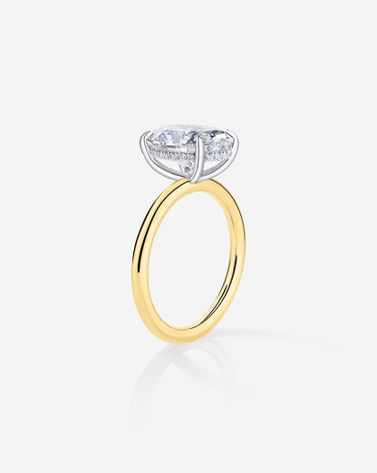3.52 Oval Lab Diamond in Cloud Solitaire Hidden Halo