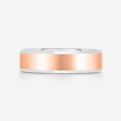 5 mm Contrast + Beveled Wedding Band