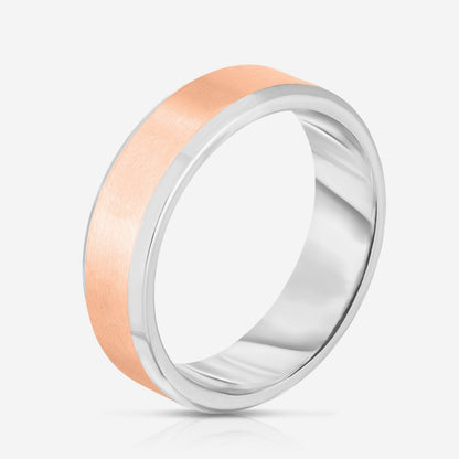 5 mm Contrast + Beveled Wedding Band