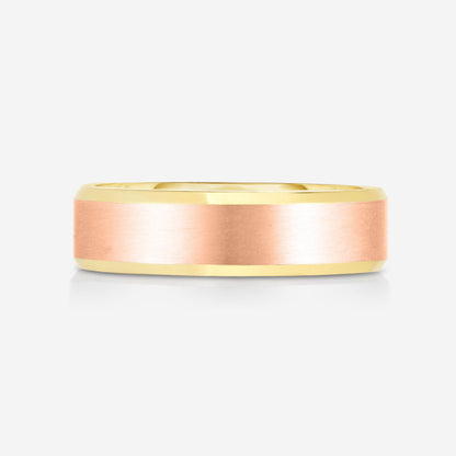 5 mm Contrast + Beveled Wedding Band