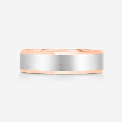 5 mm Contrast + Beveled Wedding Band
