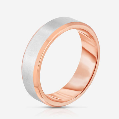 5 mm Contrast + Beveled Wedding Band