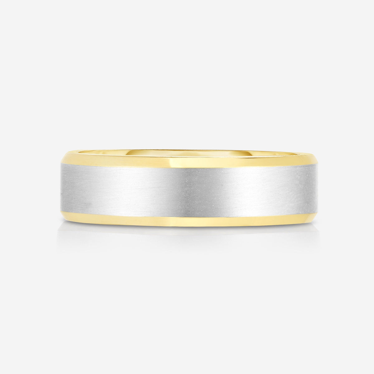 5 mm Contrast + Beveled Wedding Band