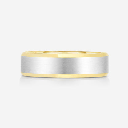 5 mm Contrast + Beveled Wedding Band