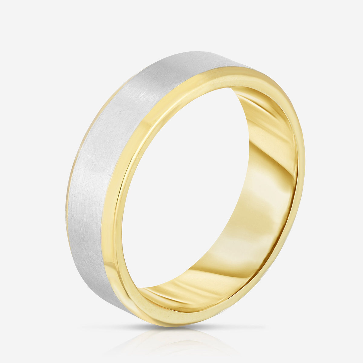 5 mm Contrast + Beveled Wedding Band